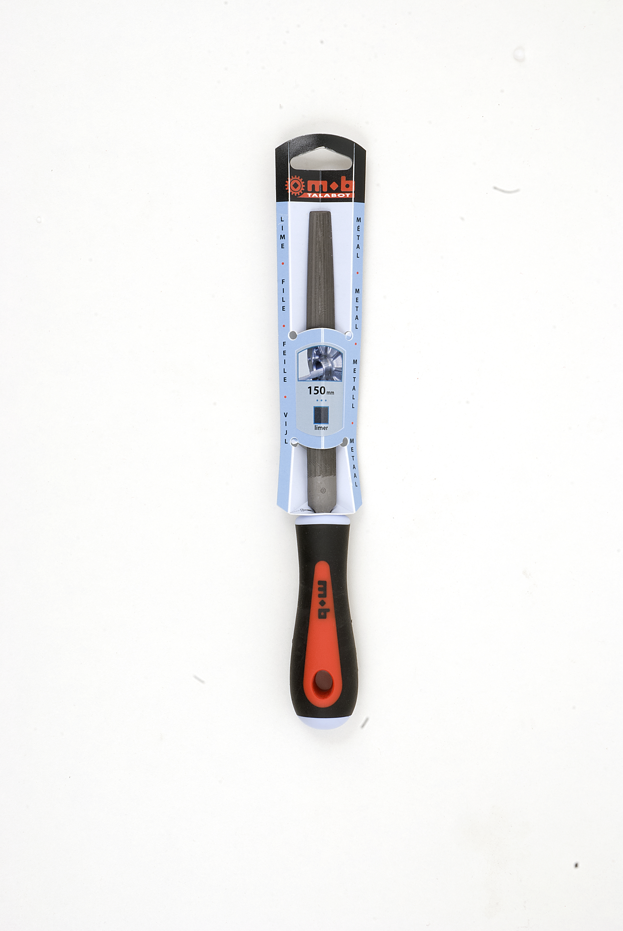 HALF-ROUND FILE BI-MATERIAL HANDLE ON CARD