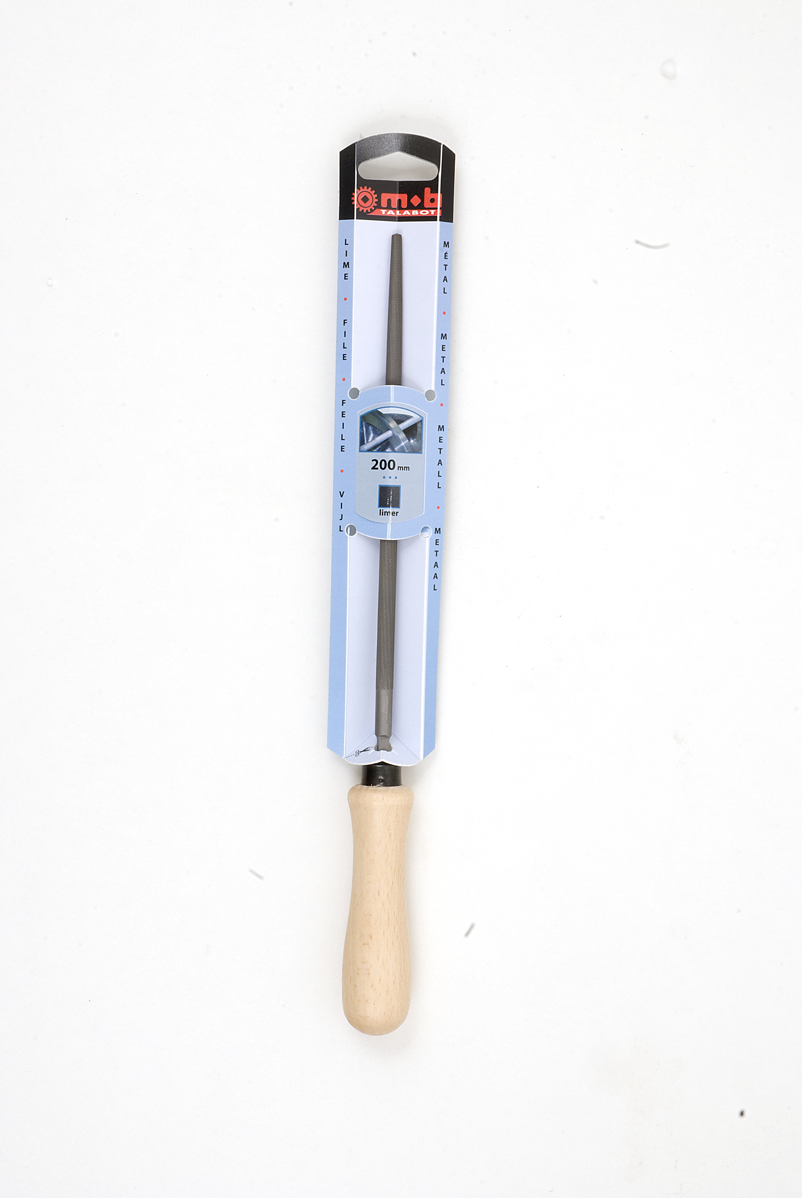 HALF-ROUND FILE WOODEN HANDLE ON CARD
