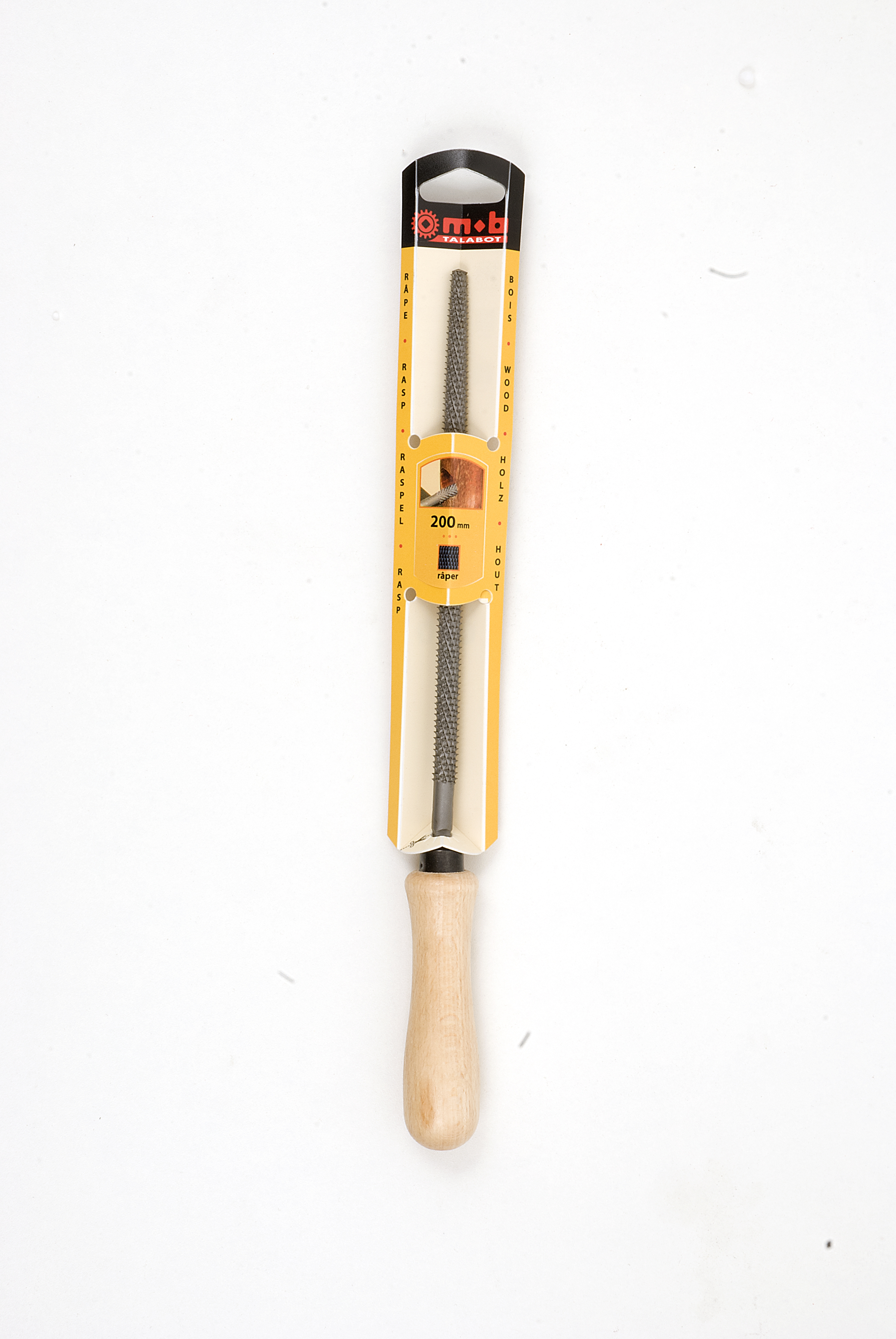 ROUND RASP WOODEN HANDLE ON CARD