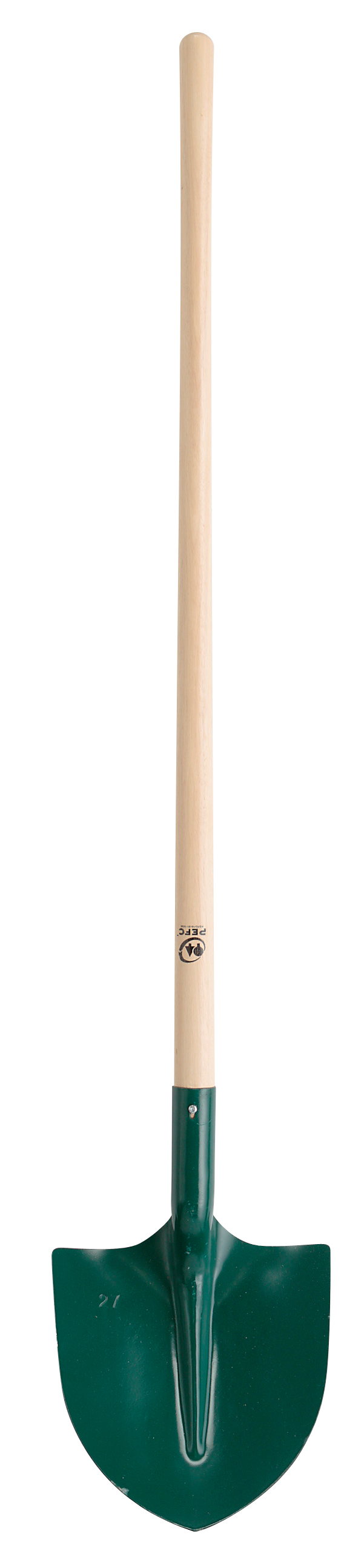 Round shovel, 100% PEFC certified wooden 130 cm handle