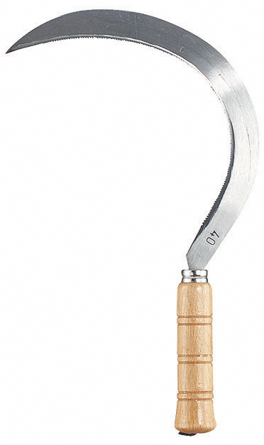 Serrated edge sickle30 cm, wooden handle