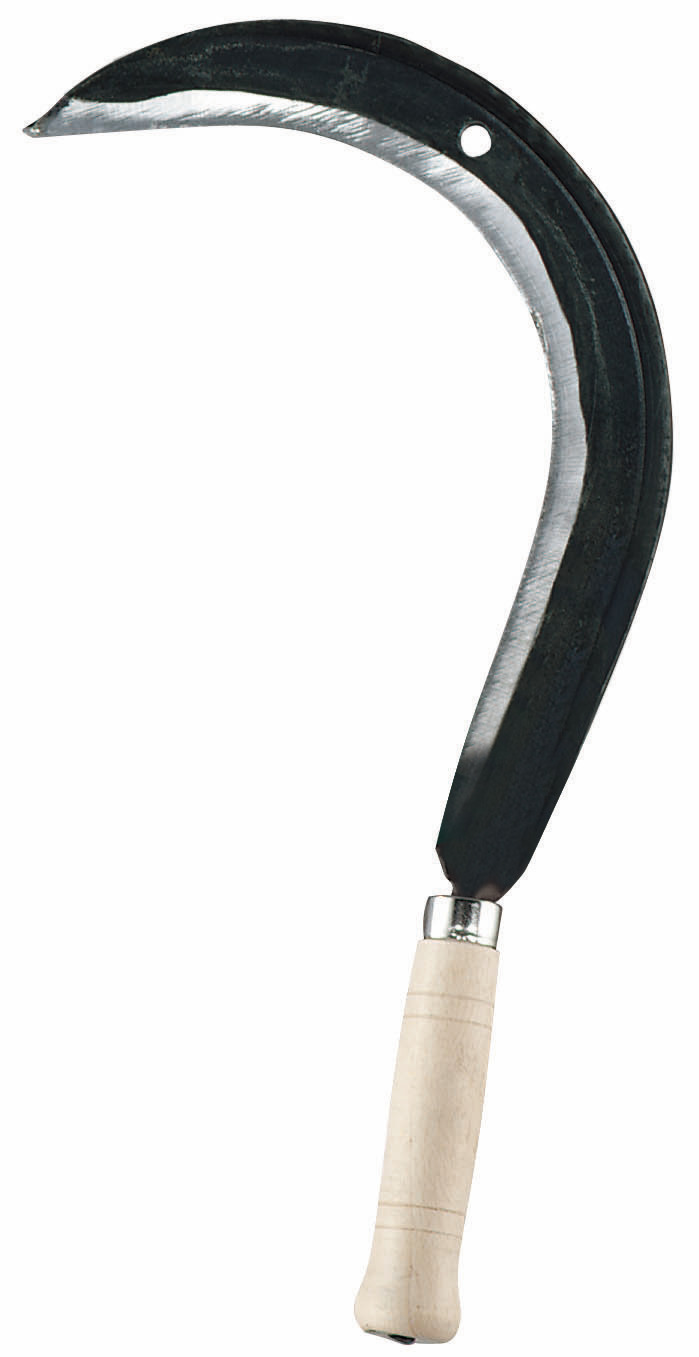Grass sickle curved 42 cm, wooden handle
