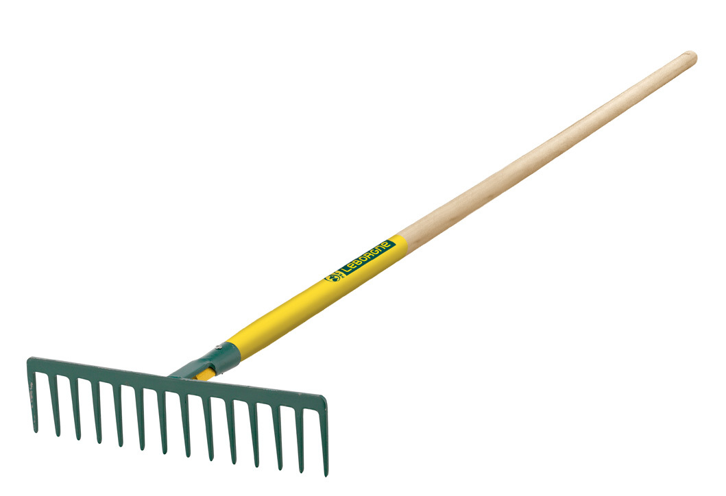 Rake 16 straight tines, 100% PEFC certified wooden 150 cm handle
