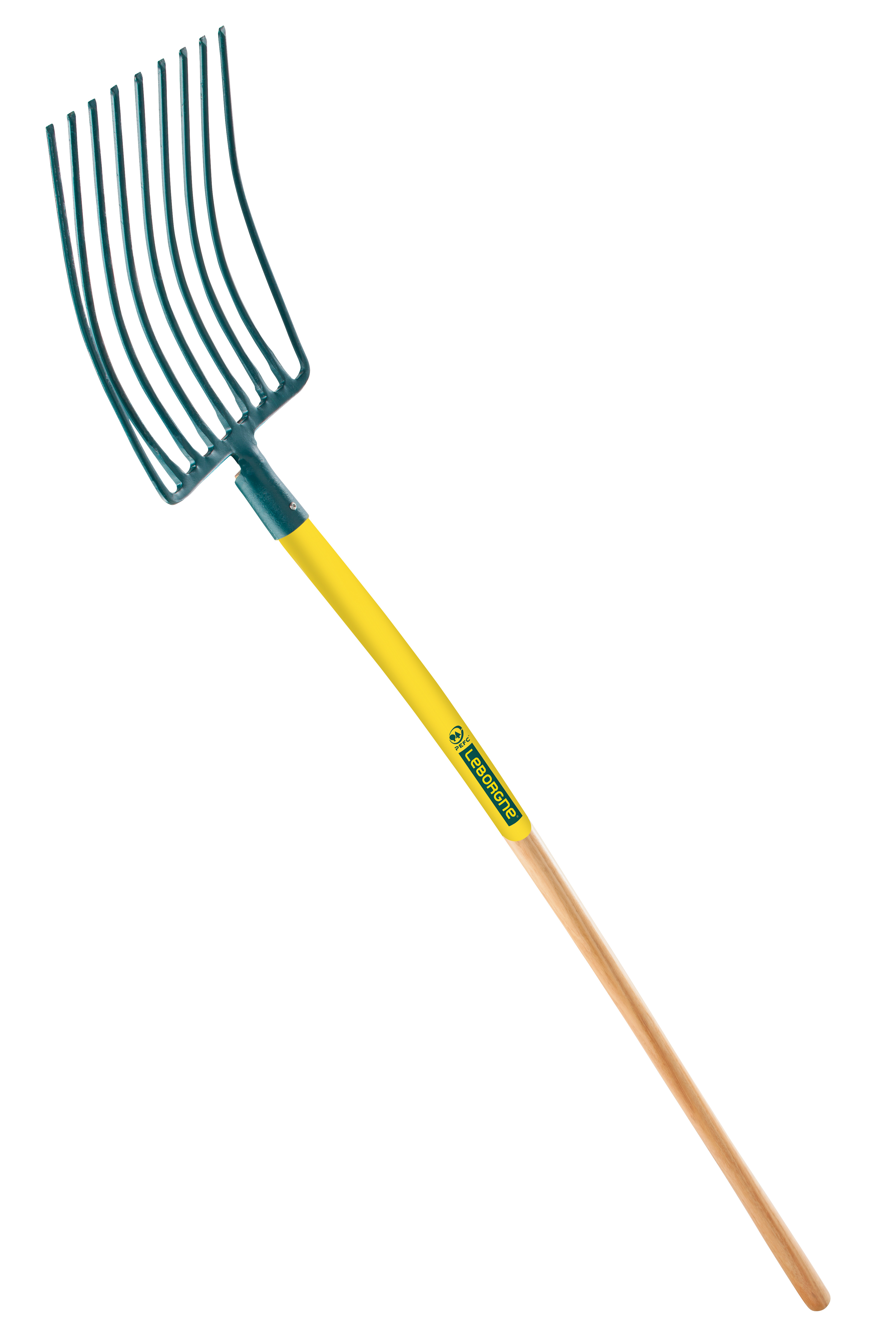 Schottergabel mit 9 Zinken mit Stiel aus 100% PEFC-zertifiziertem Holz (130 cm)