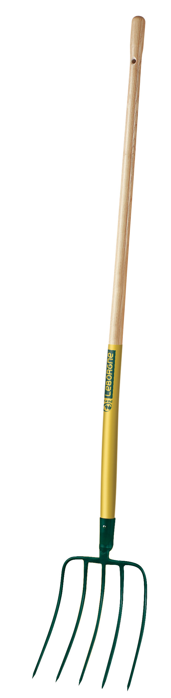 Manure fork with socket 5 prongs, 100% PEFC certified wooden 130 cm handle