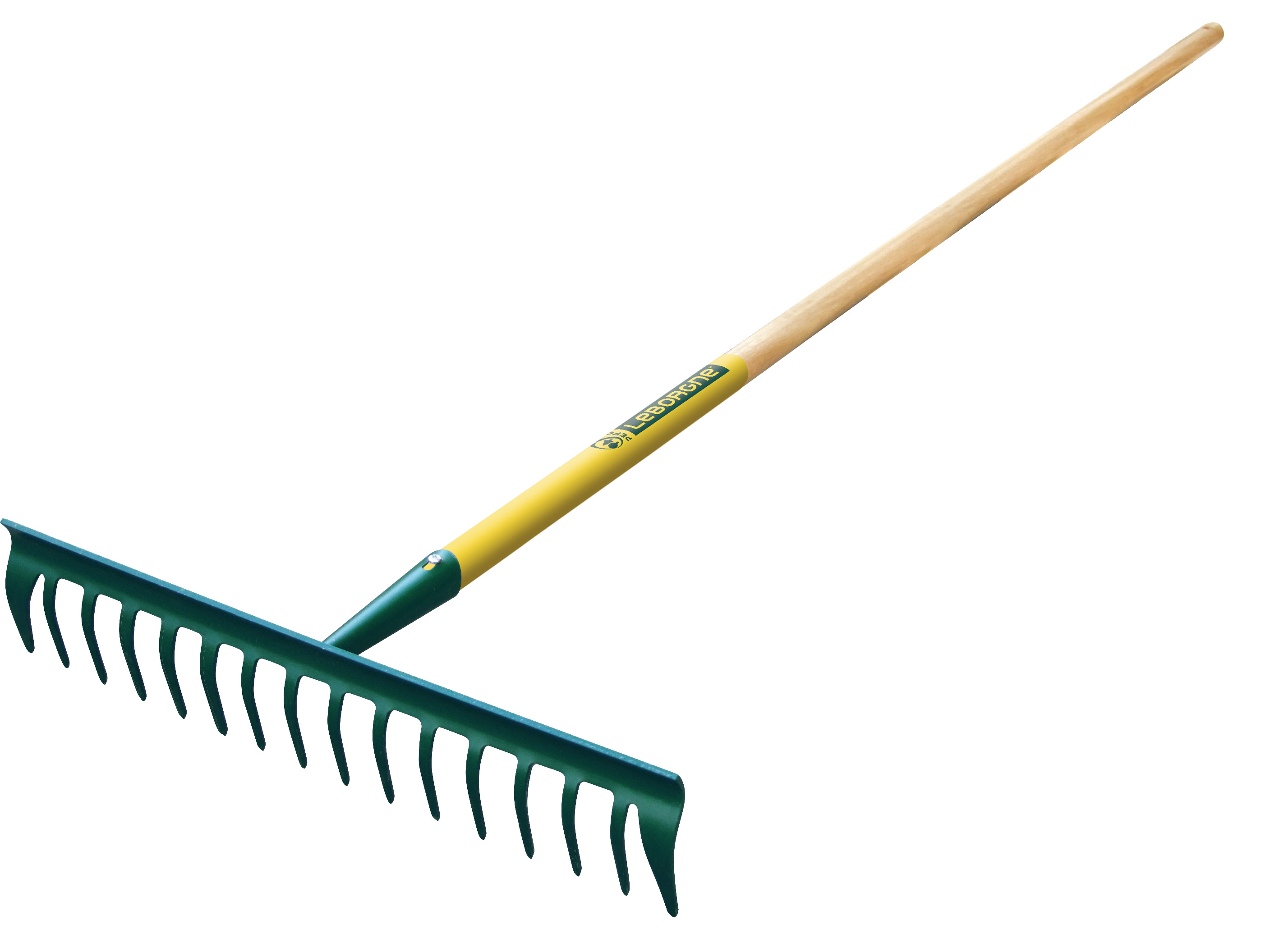 Duopro rake 16 curved tines, 100% PEFC certified wooden 150 cm handle