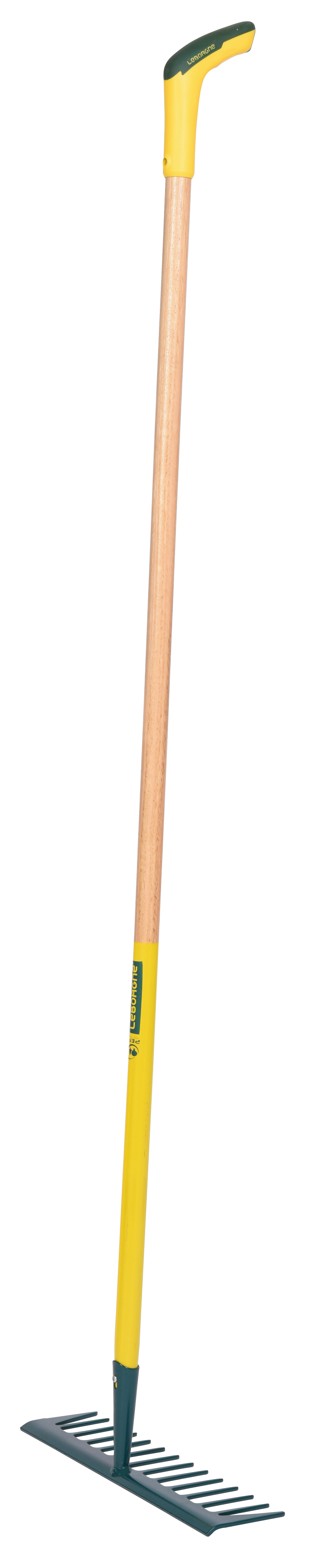 batipro®-Rechen 14 gerade Zinken mit Stiel aus 100% PEFC-zertifiziertem Holz
(150 cm) + ergonomischer Griff