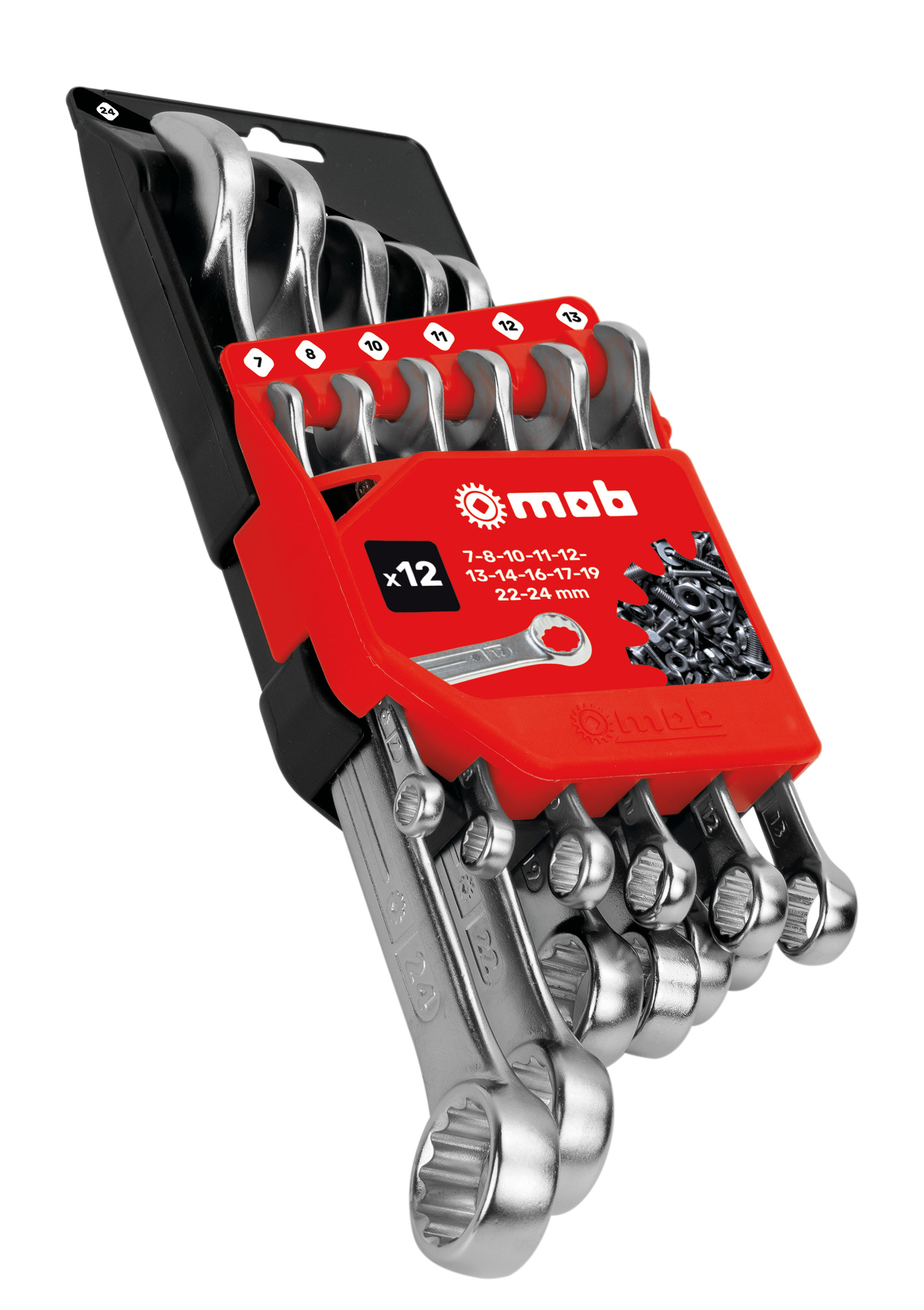 RINGMAULSCHLÜSSELSATZ IN KUNSTSTOFFHALTER, 12-TEILIG