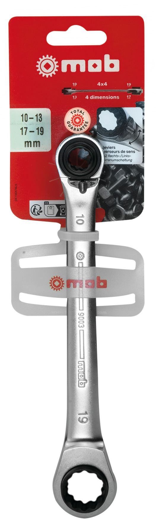 DOPPELRING-RATSCHENSCHLÜSSEL 4X4, AUF BLISTER