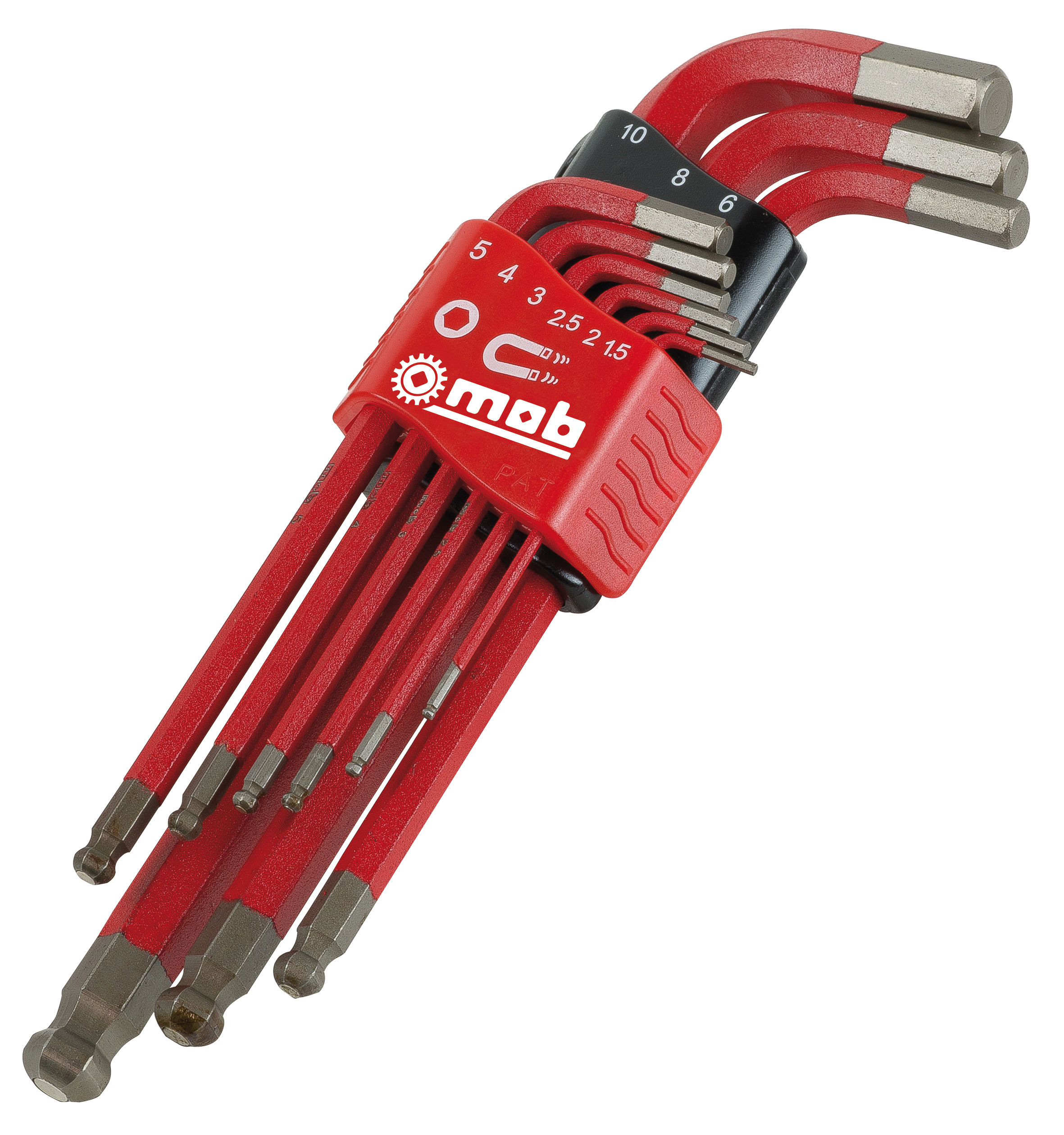 STIFTSCHLÜSSELSATZ MIT KUGELKOPF, LANG, 9-TEILIG