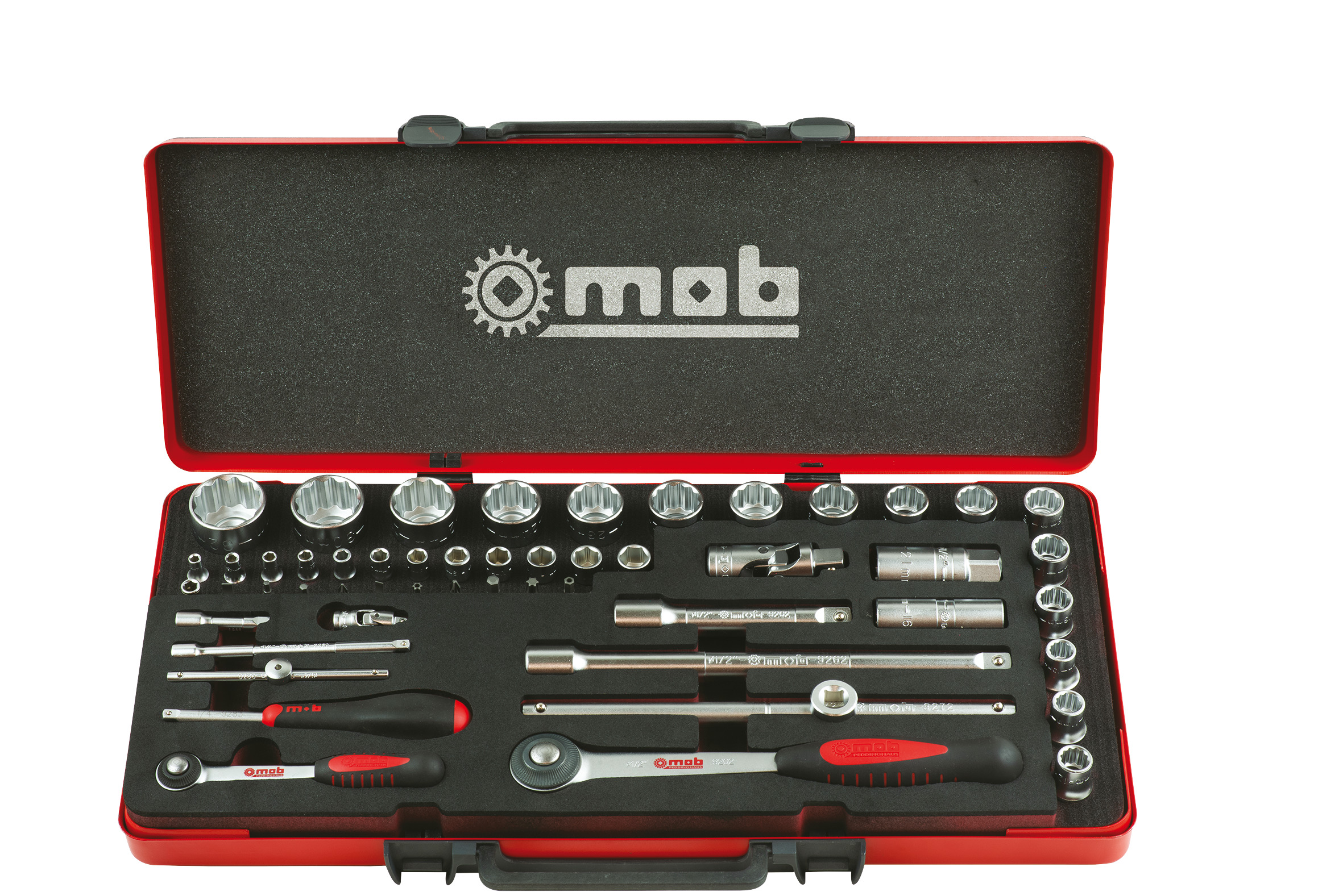 METALLBOX 1/4''-1/2'' RUNDE RATSCHE- 52 TEILIG