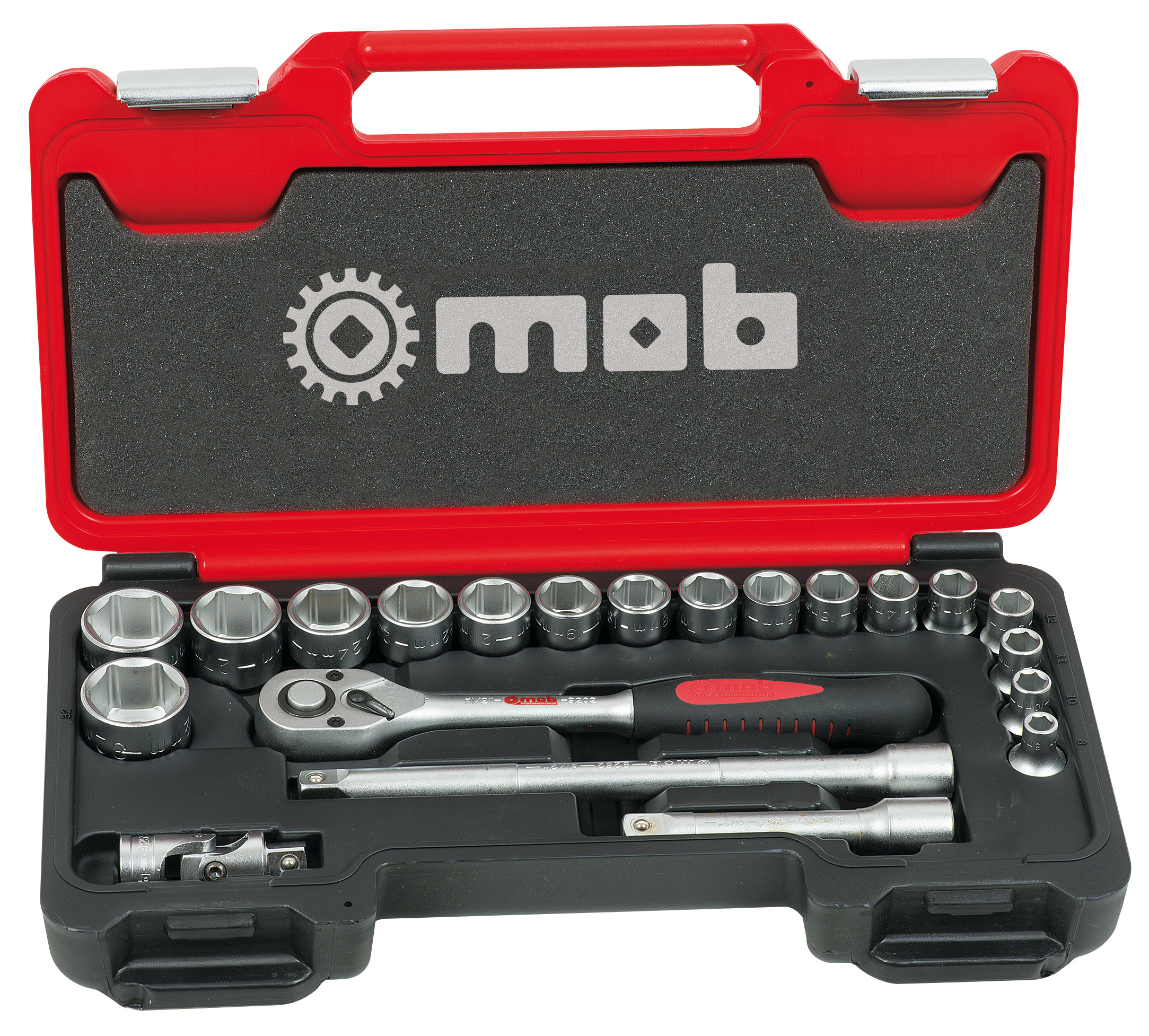 FUSION BOX - STECKSCHLUSSELSATZ 21-TEILIG 1/2 ZOLL - 6 KANT - MIT HEBELUMSCHALTKNARRE