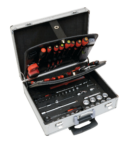  ALUMINIUMKOFFER - TROLLEY 128-TEILIG