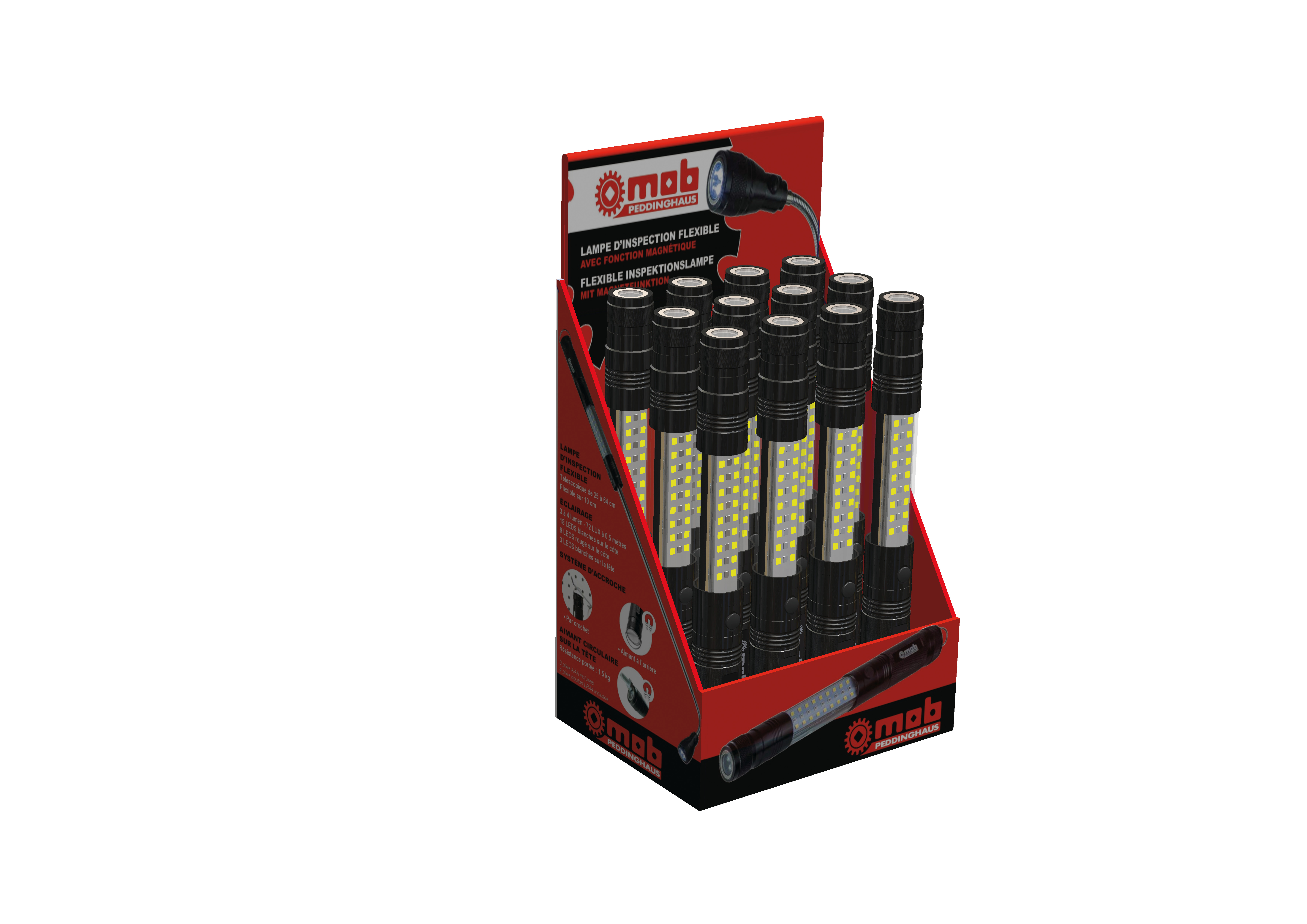 FLEXIBLE INSPEKTIONSLAMPE 'FLEX II' MIT LED-BAND UND MAGNET