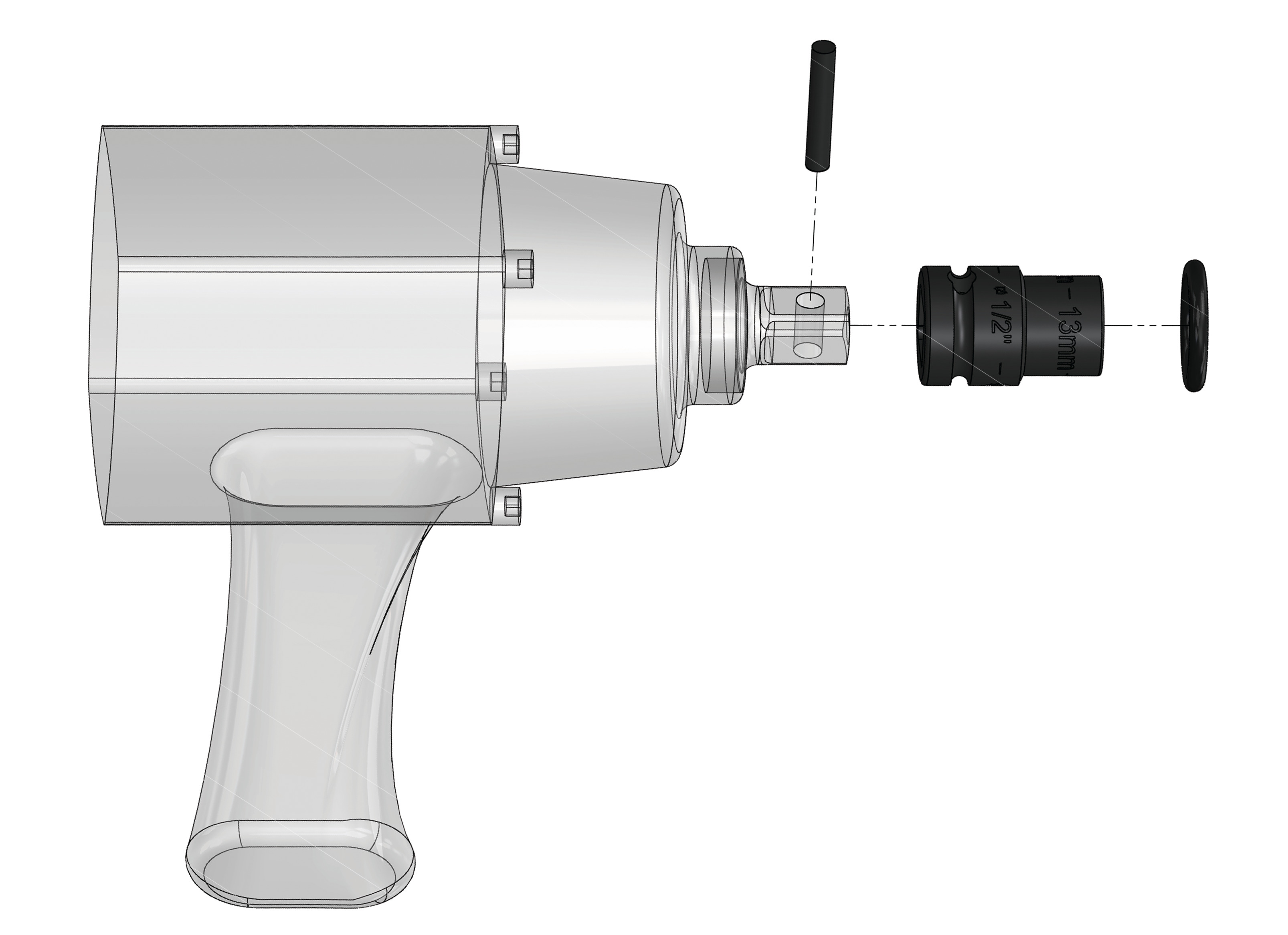 1/2" DRIVE RETAINING O-RING AND PIN