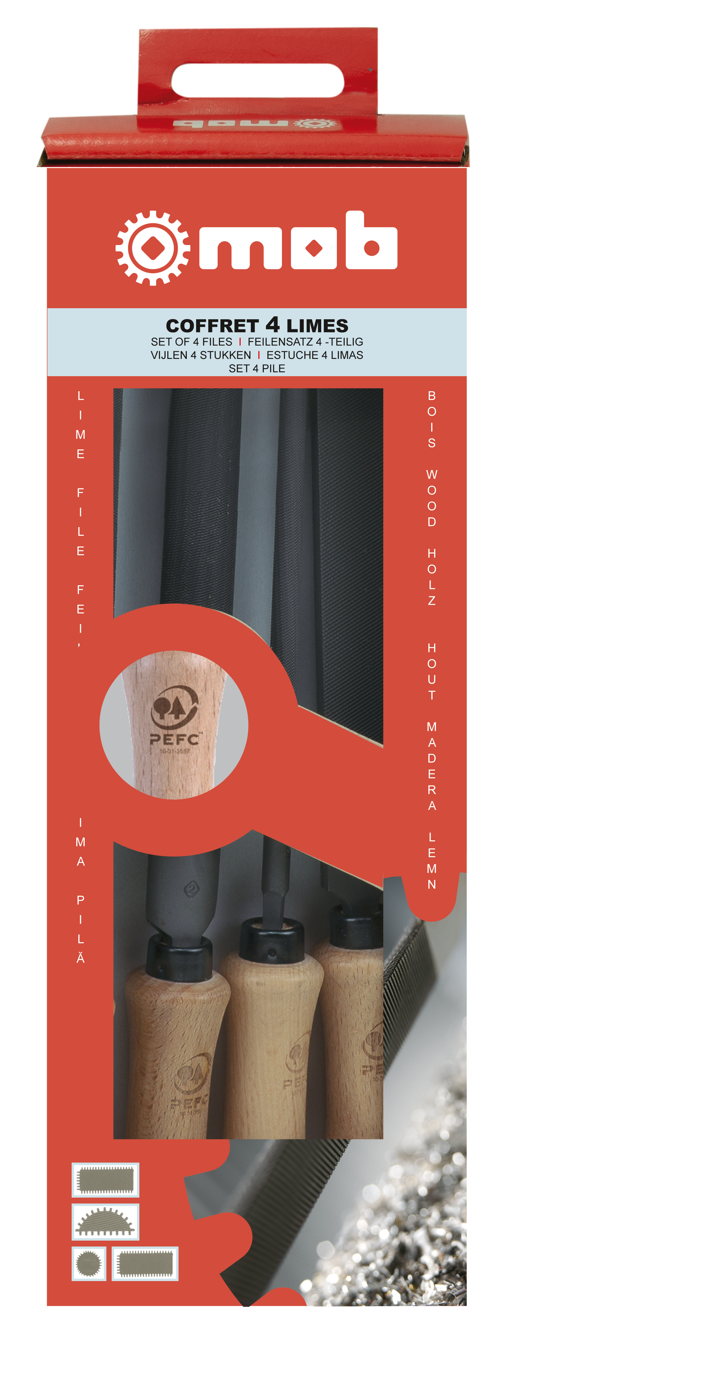 FEILENSATZ - HOLZHEFT - 4-TEILIG