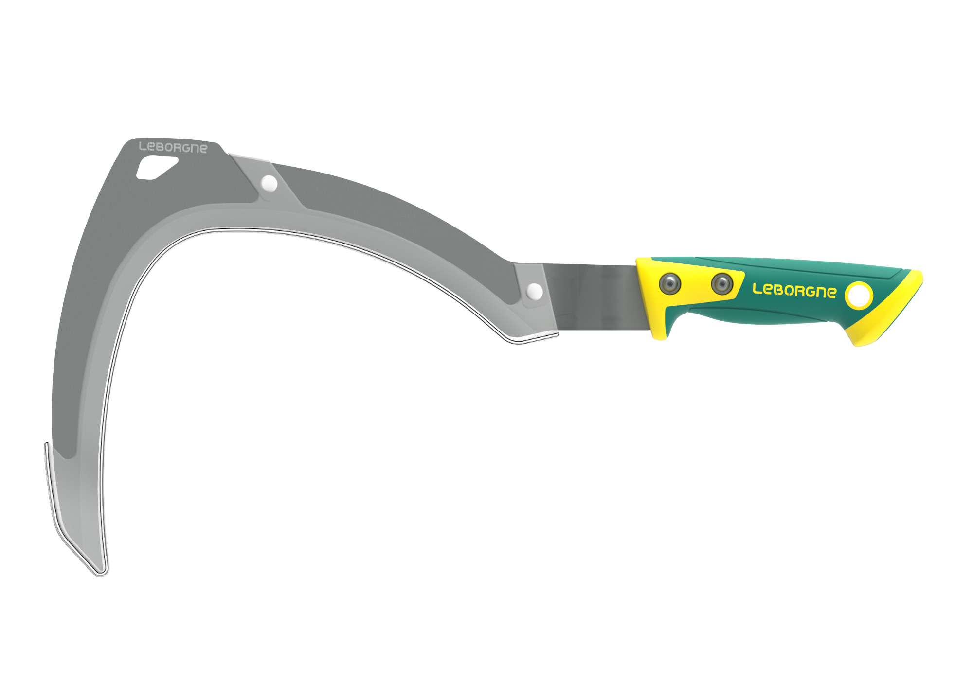 Duopro sickle for undergrowth curved 50 cm, bi-material handle